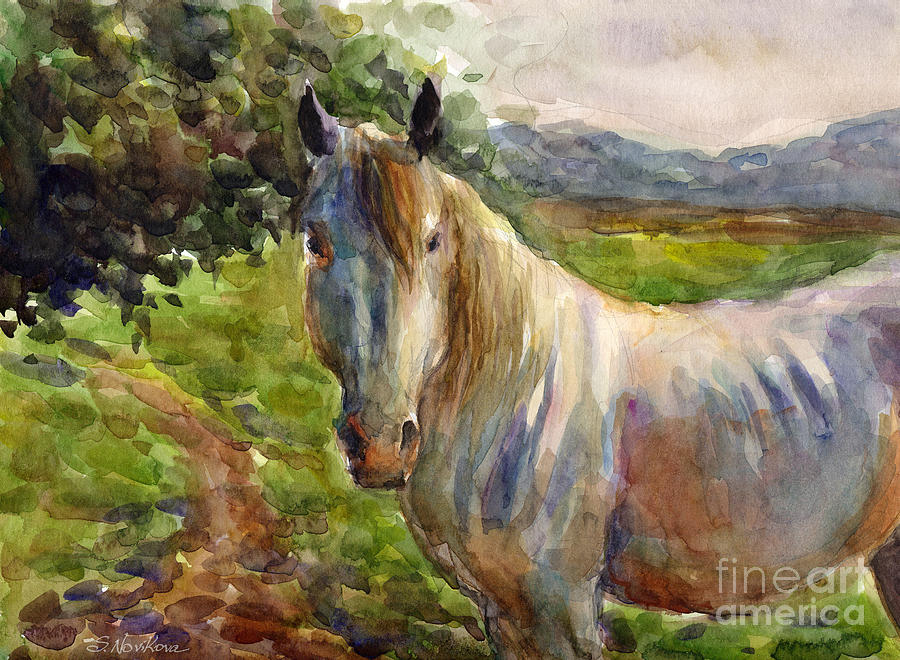 Nature Painting - Watercolor Horse by Svetlana Novikova