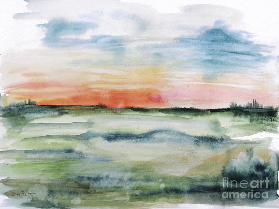 Watercolor Landscape-A Painting by Jean Plout