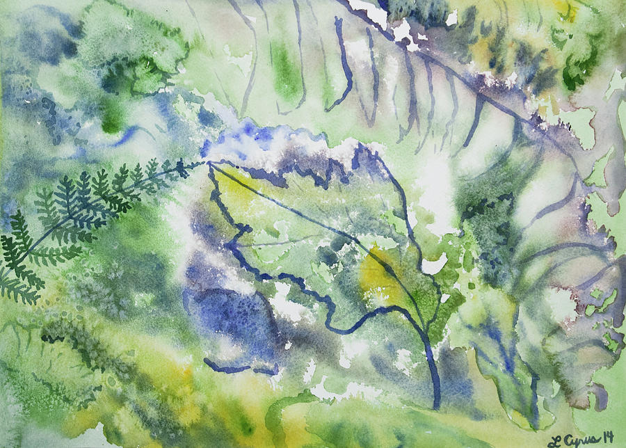Watercolor - Leaves and Textures of Nature Painting by Cascade Colors