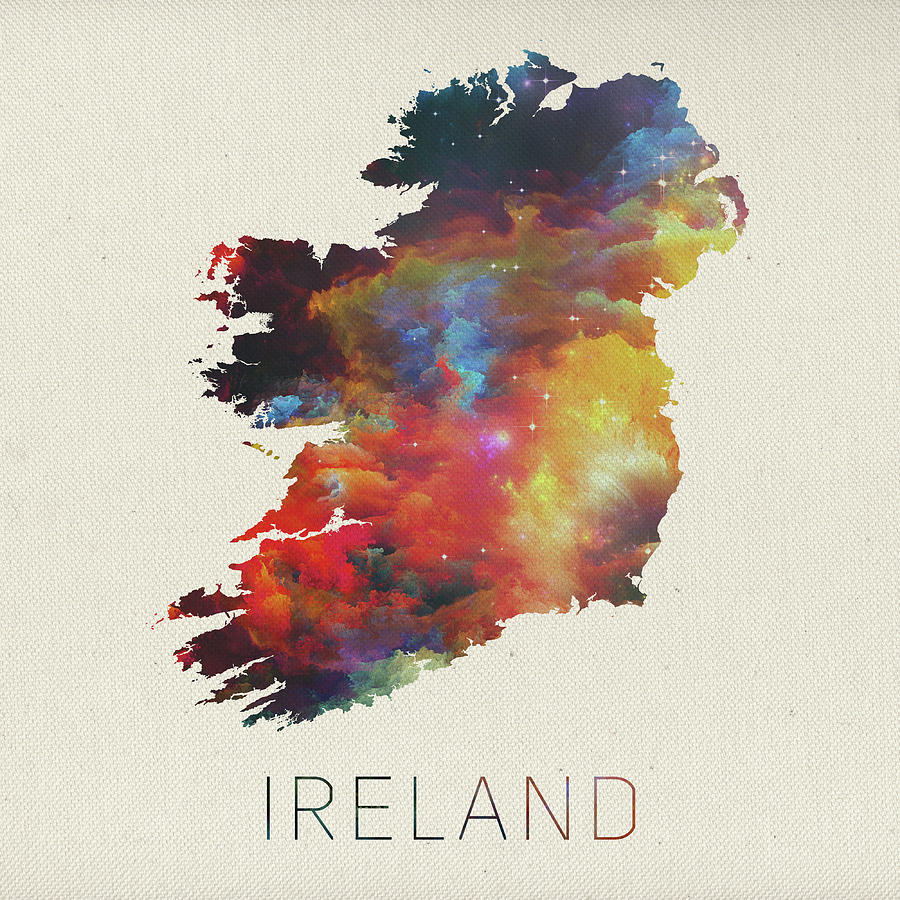 Map Mixed Media - Watercolor Map of Ireland by Design Turnpike
