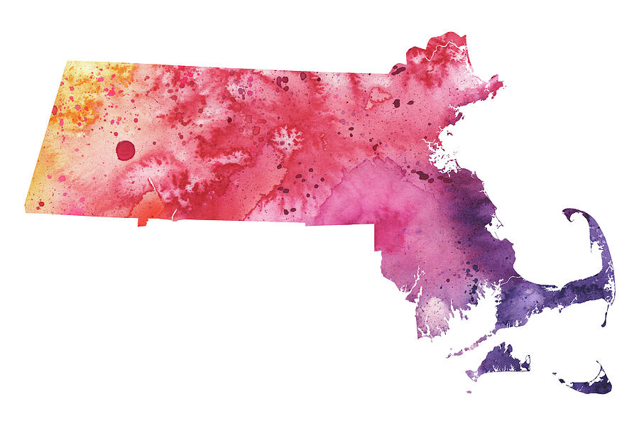 Buy Massachusetts Watercolor Map