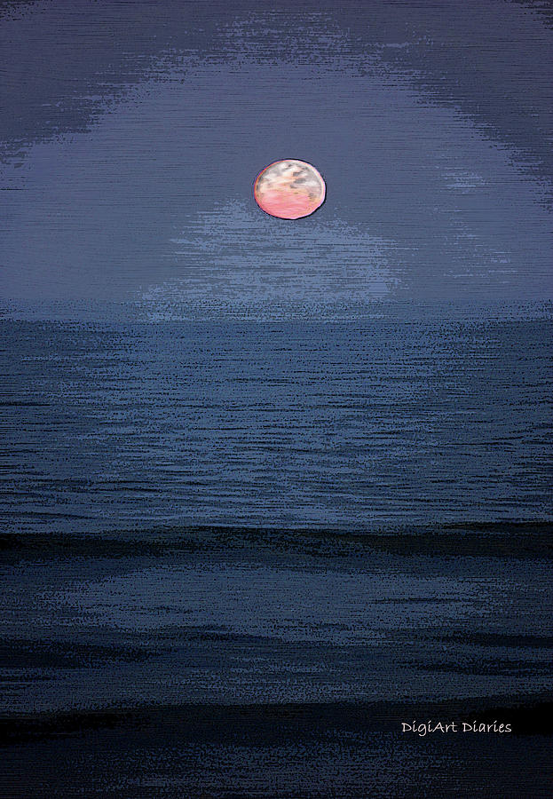Watercolor Moon Digital Art by DigiArt Diaries by Vicky B Fuller