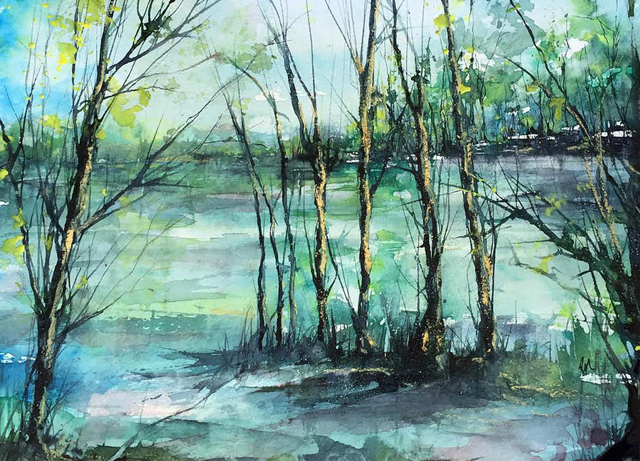 Watercolor Morning Painting by Robin Miller-Bookhout