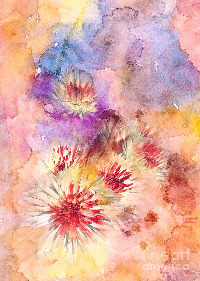 Watercolor Mums Photograph by Renee Trenholm