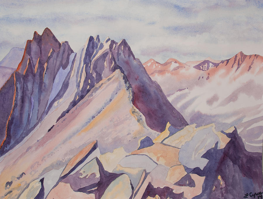 Watercolor - Near the top of Mount Sneffels Painting by Cascade Colors