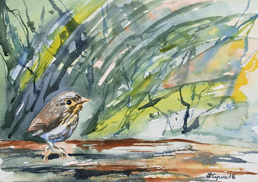 Watercolor - Ochre-breasted Antpitta Painting by Cascade Colors