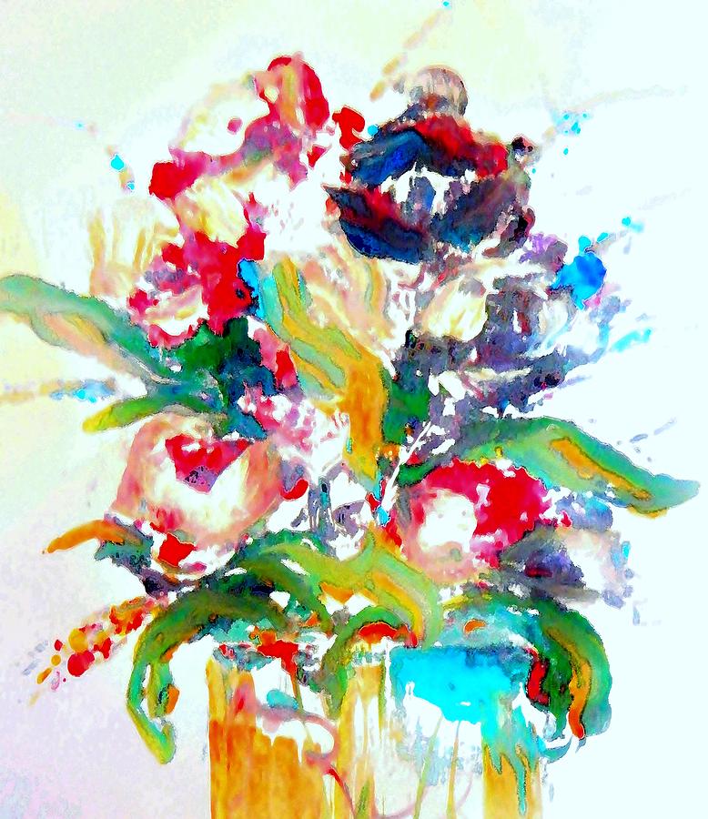 Watercolor Paint Splattering Painting by Lisa Kaiser
