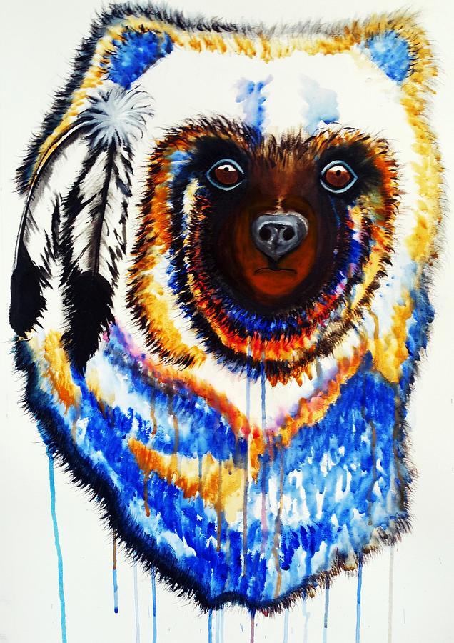 Animal Painting - Watercolor Painting of Spirit of the Bear by Ayasha Loya by Ayasha Loya