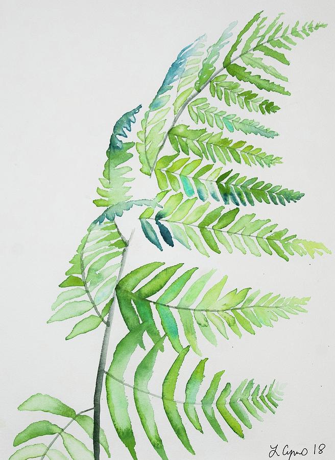 Watercolor - Palm Frond Painting by Cascade Colors