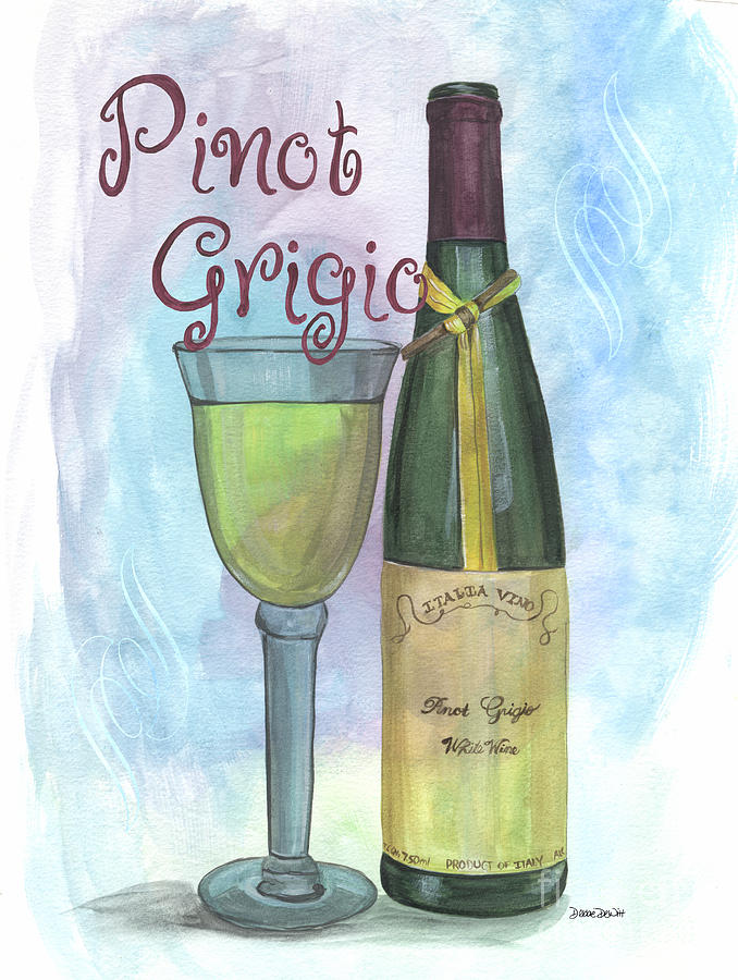 Wine Painting - Watercolor Pinot Grigio by Debbie DeWitt