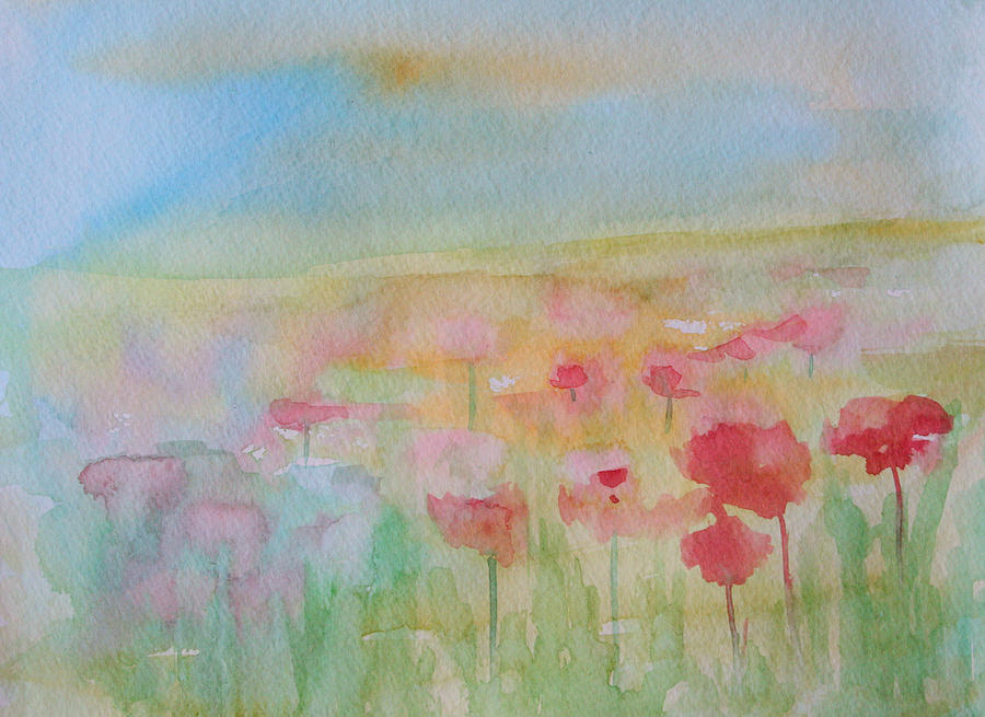 Watercolor Poppies Painting by Julie Lueders 