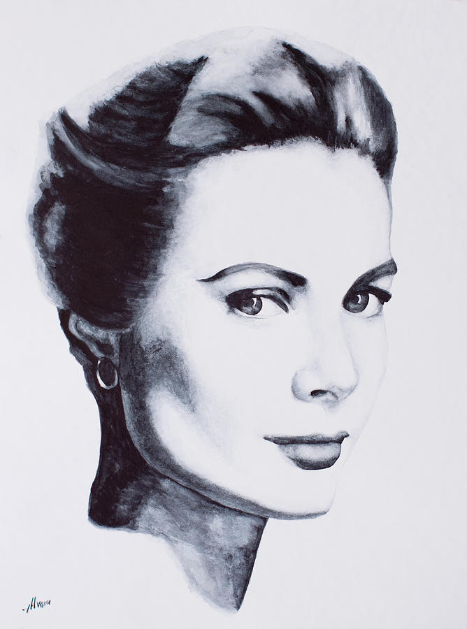 Watercolor portrait of Grace Kelly Painting by Alexander Ivanov - Fine ...