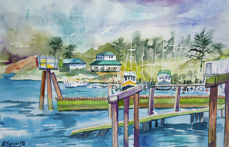 Watercolor - Quileute Harbor Painting by Cascade Colors