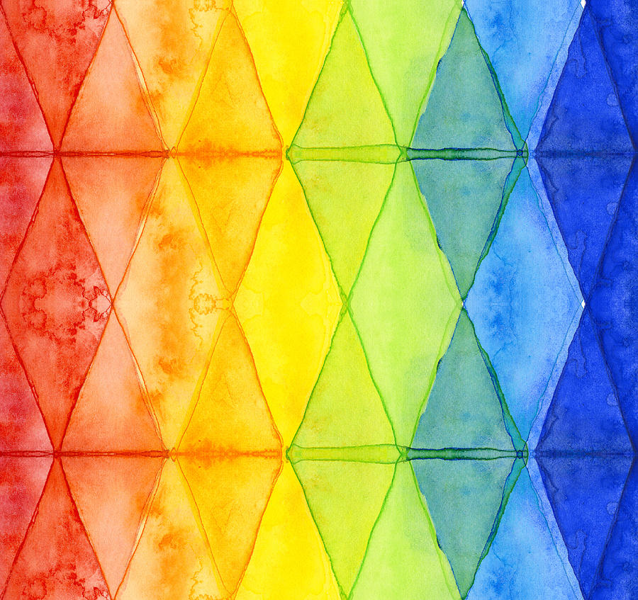 Shapes Watercolor Painting Clients 81designstudio Com   Watercolor Rainbow Pattern Geometric Shapes Triangles Olga Shvartsur 