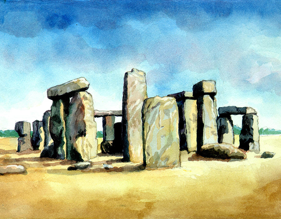 Watercolor Rendering Of Stonehenge Digital Art by Photos.com