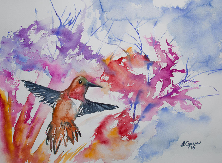 Watercolor - Rufous Hummingbird Painting by Cascade Colors