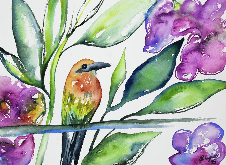 Watercolor - Rufous Motmot Painting by Cascade Colors