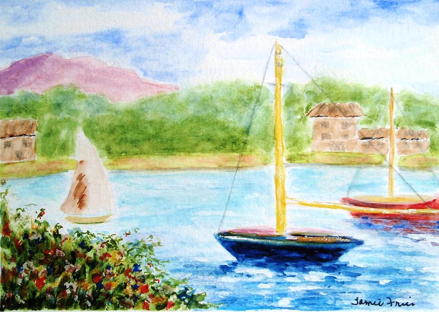 Watercolor Sail Painting by Jamie Frier