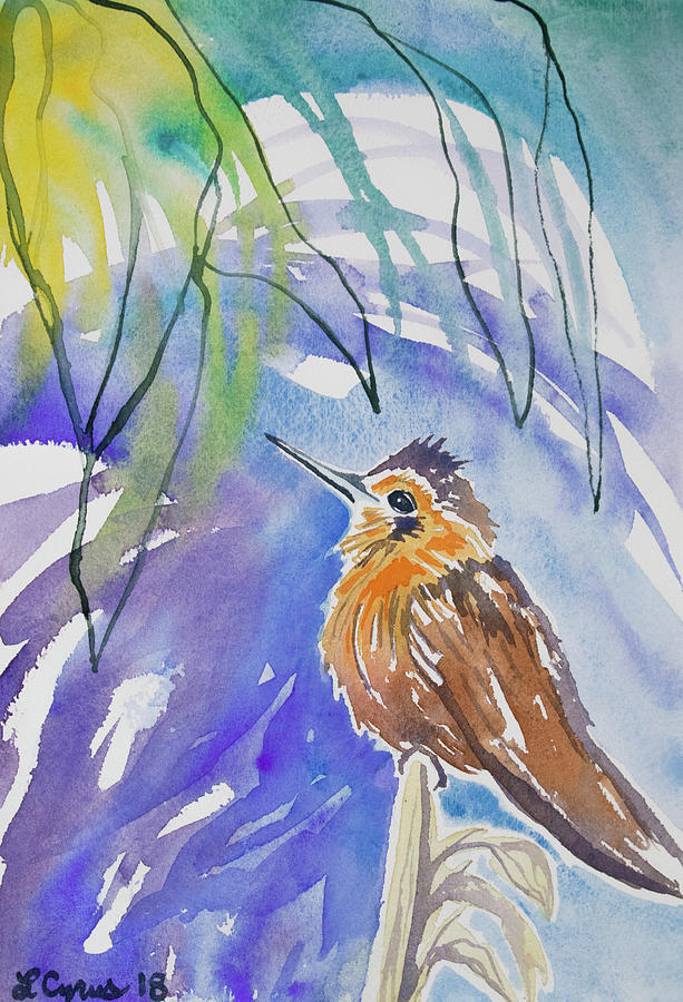 Hummingbird Painting - Watercolor - Shining Sunbeam Portrait by Cascade Colors