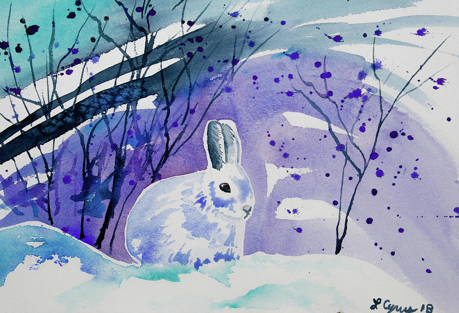 Watercolor - Snowshoe Hare Painting by Cascade Colors
