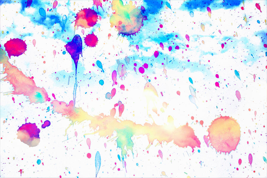 Watercolor Splashes Background Drawing by Serena King