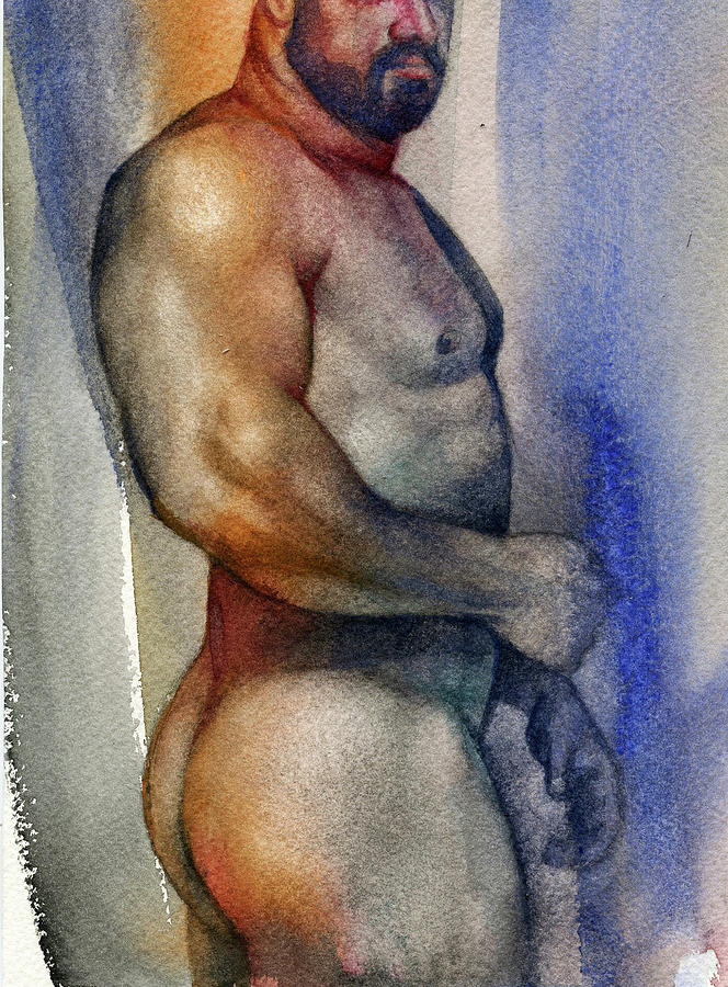 Nude Painting - Watercolor Study 9 by Chris Lopez