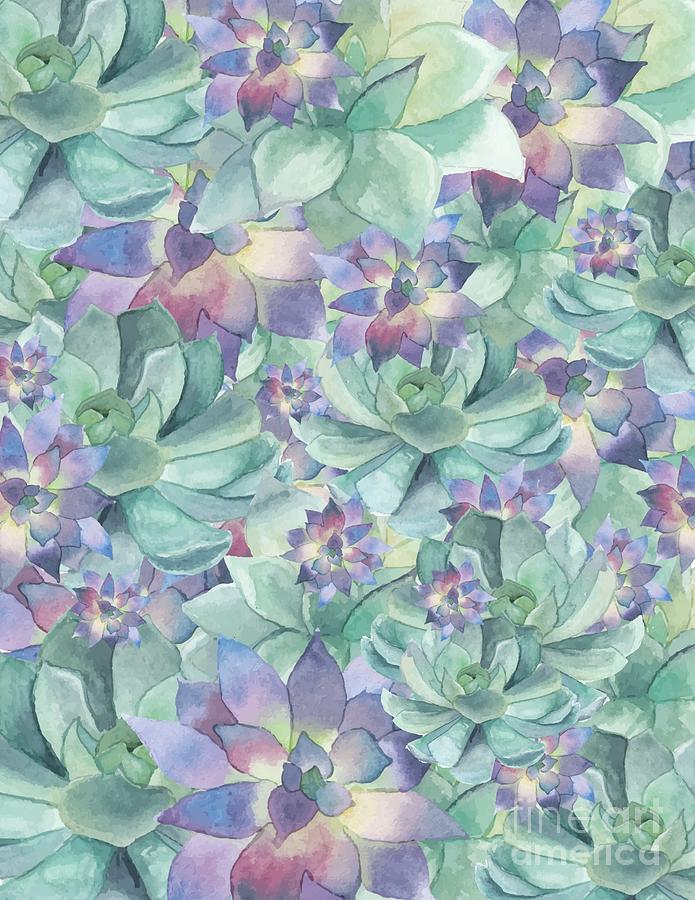 Watercolor Succulents Digital Art by Roam Images