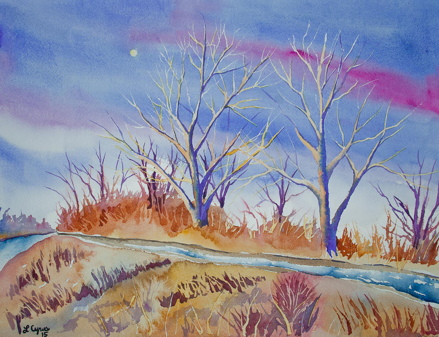 Watercolor - Sunrise and Moonlight Painting by Cascade Colors