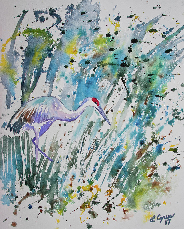 Watercolor - The Crane Painting by Cascade Colors