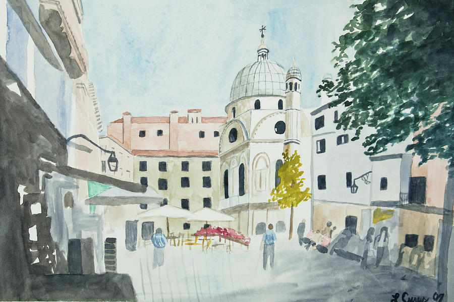 Watercolor - Venice Scene Painting by Cascade Colors