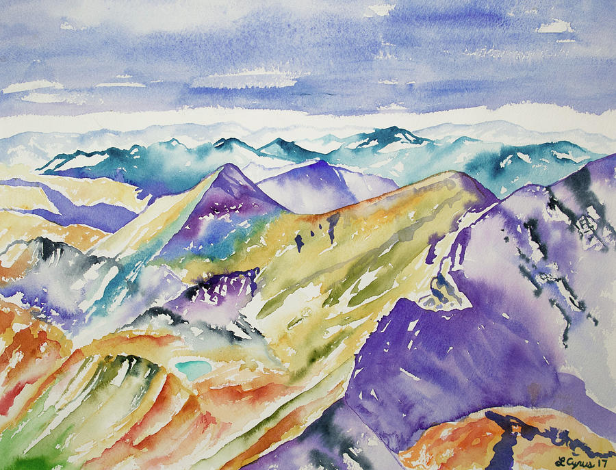 Landscape Painting - Watercolor - View from Belford Peak by Cascade Colors