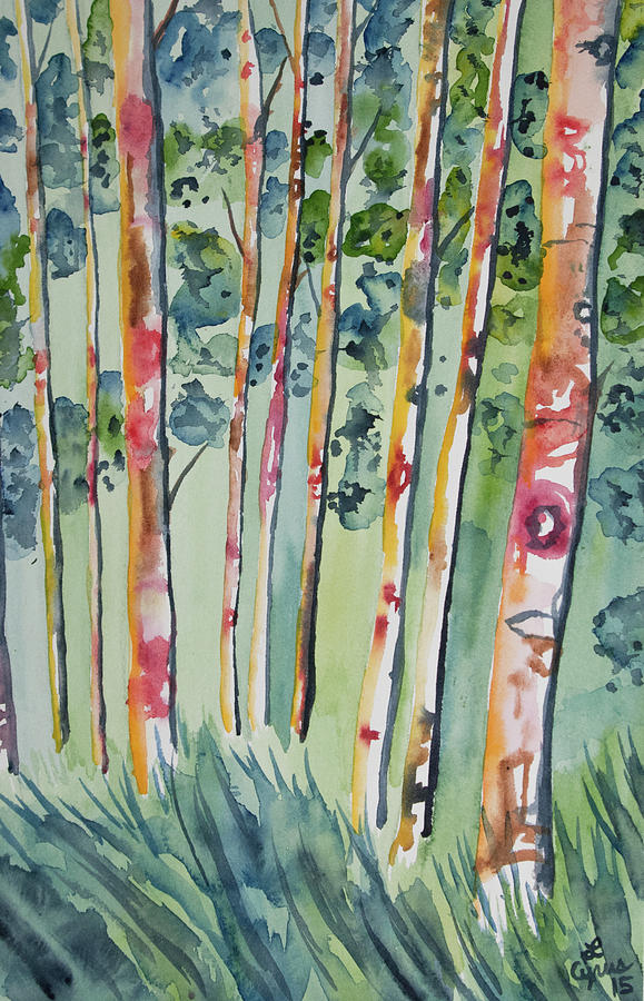 Watercolor - Whimsical Forest Painting by Cascade Colors
