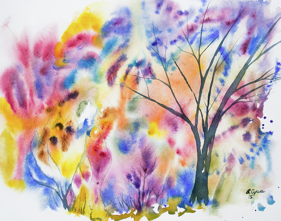 Watercolor - Whimsical Tree Painting by Cascade Colors