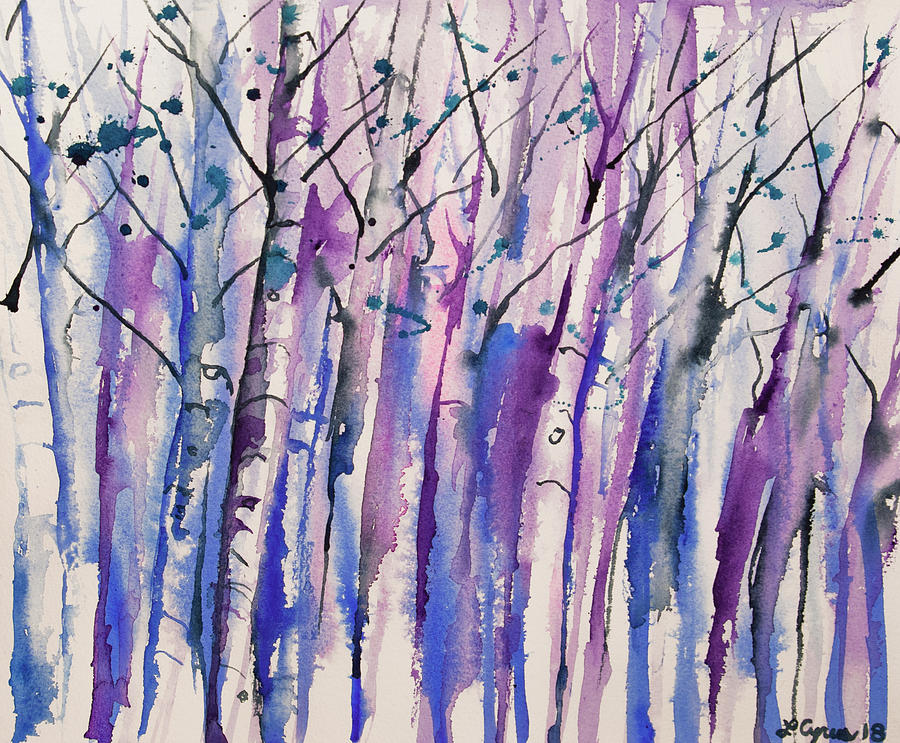 Watercolor - Winter Forest Impression Painting by Cascade Colors