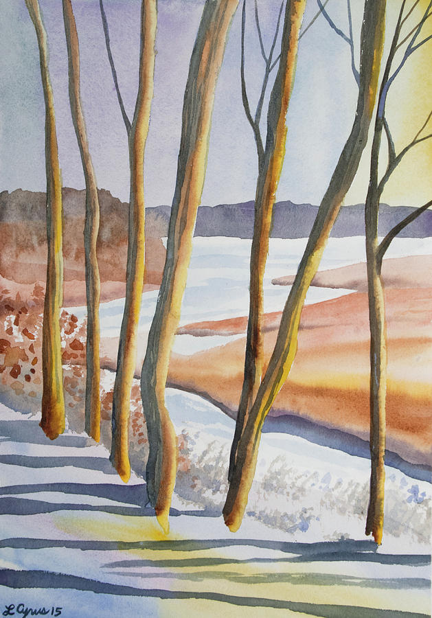 Watercolor - Winter Sunrise Painting by Cascade Colors