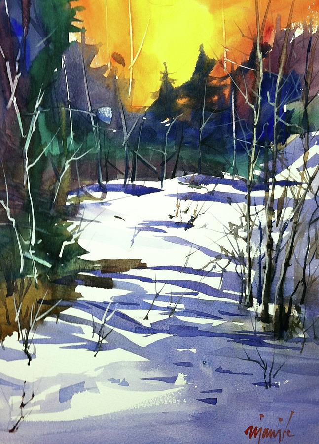 Colorado Landscape Painting - Watercolor3538 by Ugljesa Janjic