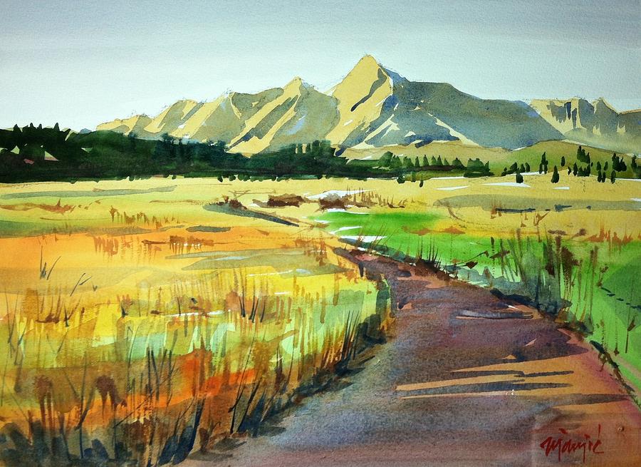 Colorado Landscape Painting - Watercolor4476 by Ugljesa Janjic