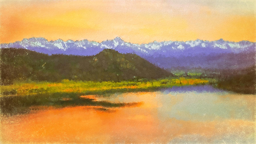 Watercolored Sunset Digital Art by Rick Wicker