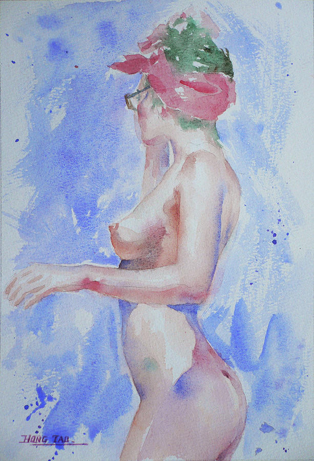 Original Oil Painting Body Female Nude Art