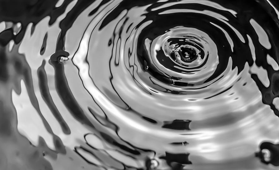 Waterdrops and Ripples on Water Surface Photograph by John Williams