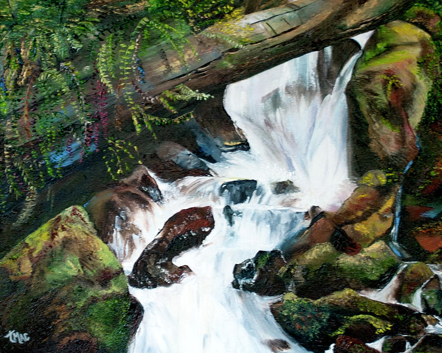 Waterfall 1 Painting by Terry R MacDonald