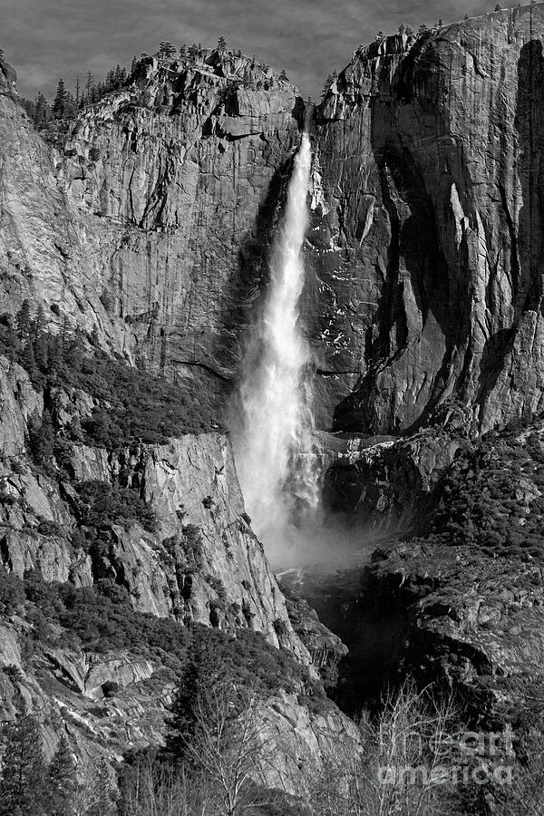 Waterfall 2 bw Photograph by Cheryl Del Toro