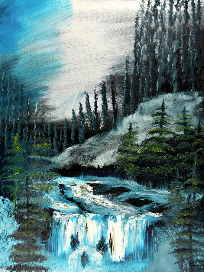 Waterfall #4 Painting by David Martin