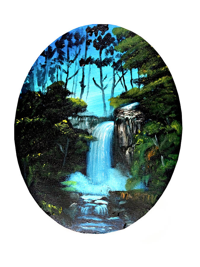 Waterfall #6 Painting by David Martin