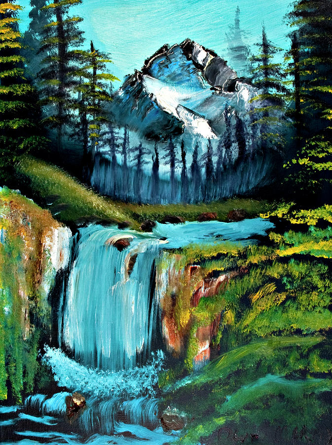 Waterfall #7 Painting by David Martin