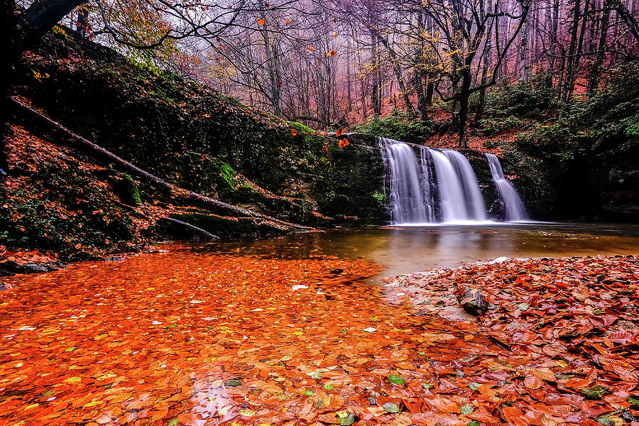 Fall Photograph - Waterfall-7 by Okan YILMAZ