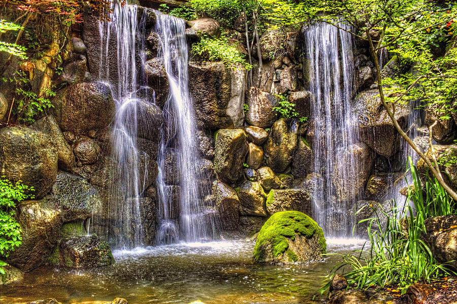 Waterfall Anderson Japanese Gardens Photograph by Roger Passman