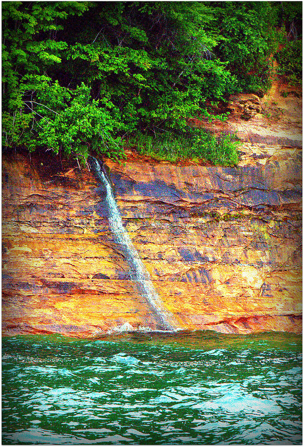 Waterfall at Painted Rocks Photograph by Jeff Kurtz