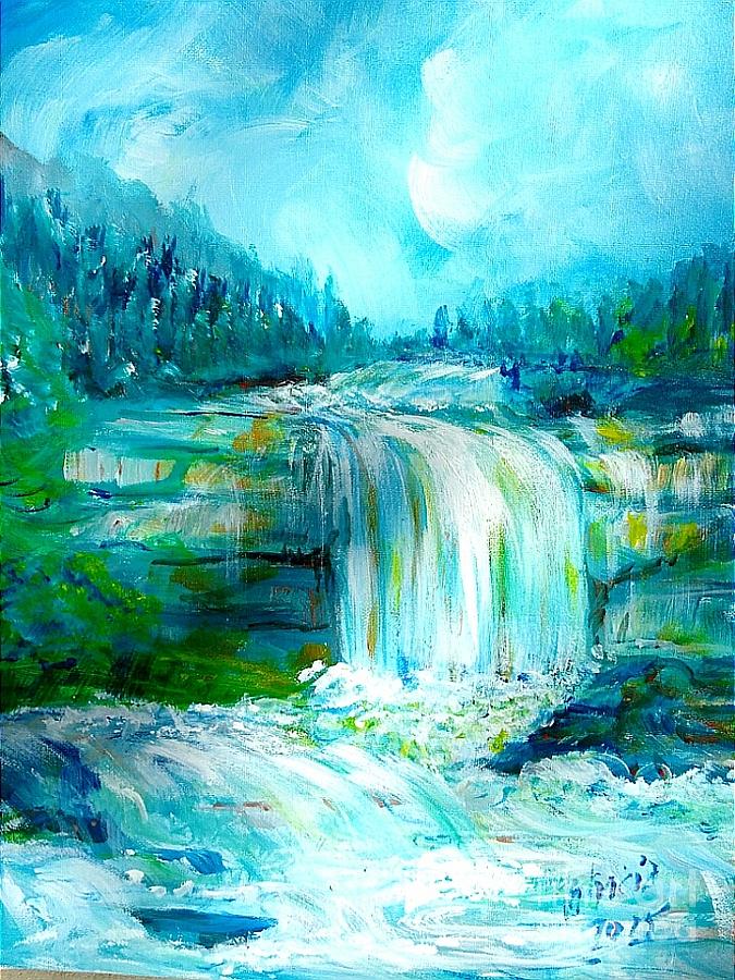 Waterfall at Pont Espagna Painting by Patricia Ducher