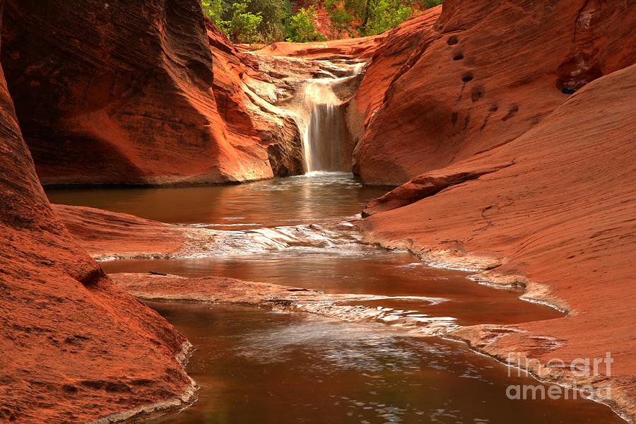 Waterfall At Red Cliffs Photograph by Adam Jewell